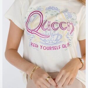 Daydreamer Cream Short-Sleeve Tee with Pink Queen Graphic